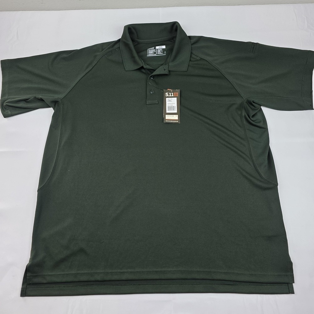 5.11 Tactical Polo Shirt Mens 2XL LE Green Performance Short Sleeve 71049 NWT